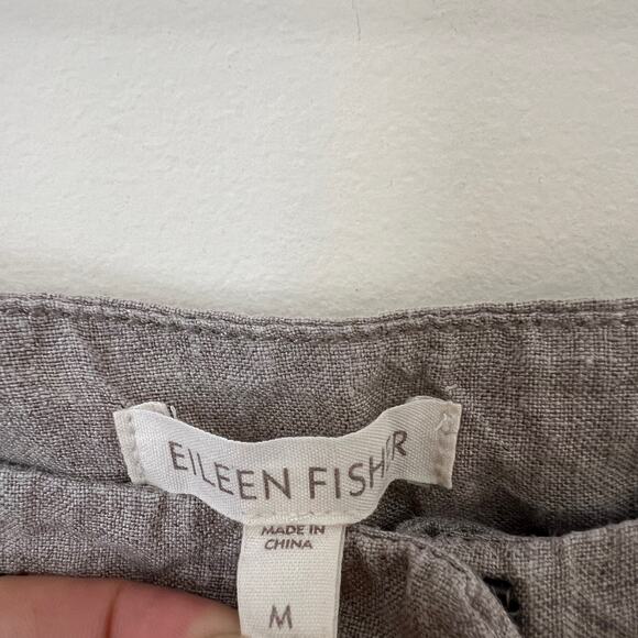 Eileen Fisher Cropped Linen Pants Size M - Picture 5 of 10